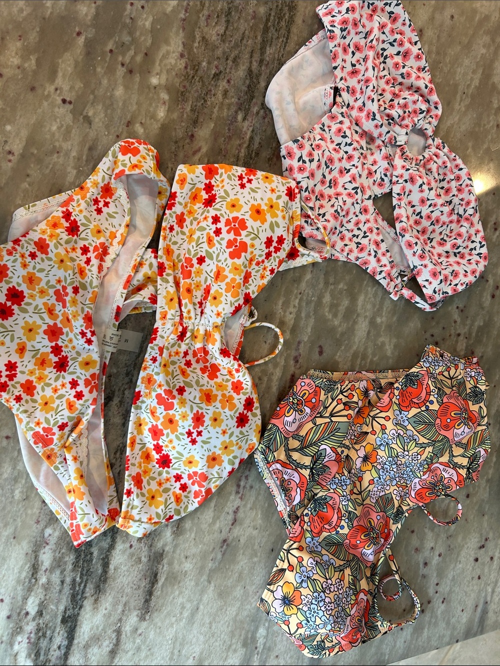 SHEIN (3) Floral Bikini Set Bundle